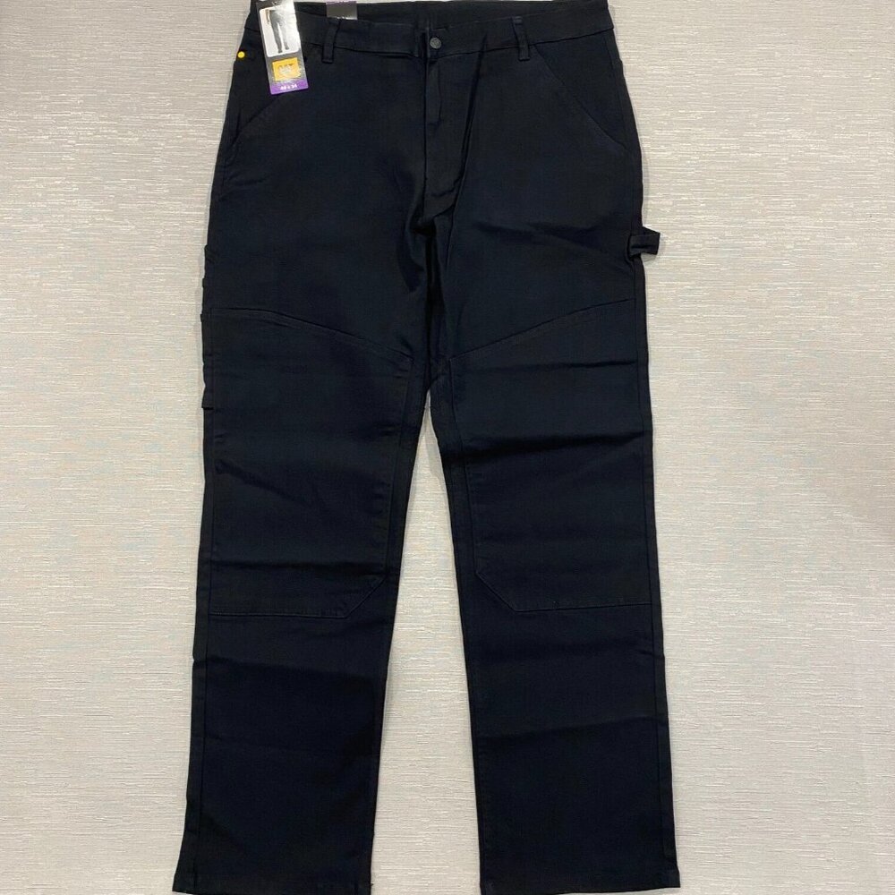 Caterpillar CAT Carpenter Work Pants Mens 40 x 34 Black Tool Pockets Double Knee